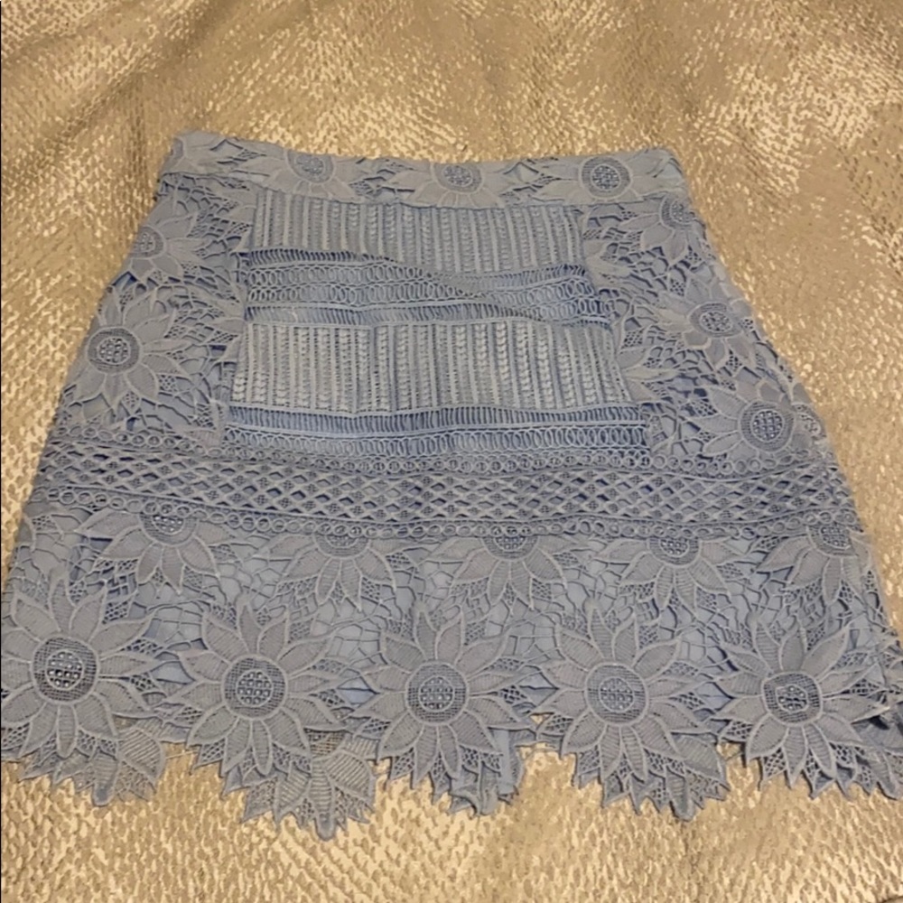 Blue crochet skirt